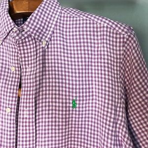COPY - Linen gingham short sleeve shirt